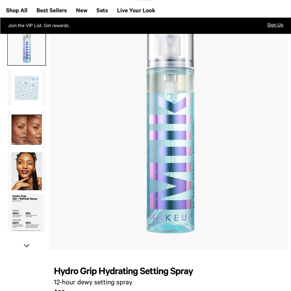 Milk Makeup Hydro Grip Set and refresh spray 3.38 fl oz 100ml